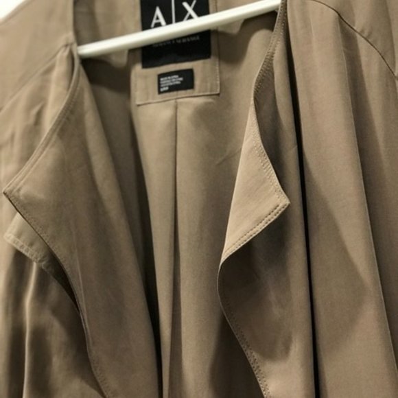 Armani Exchange Long Trench Coat in Beige - Picture 4 of 6